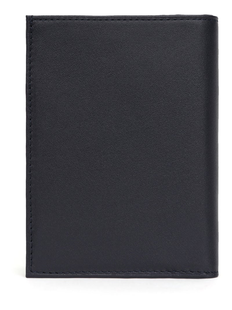 Cartera europea - 2 pliegues - cuero soft hexagona Azul marino - Kiabi