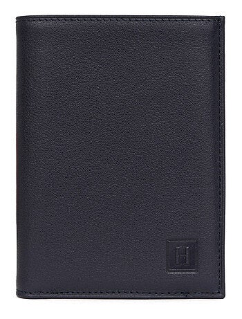 Cartera europea - 2 pliegues - cuero soft hexagona