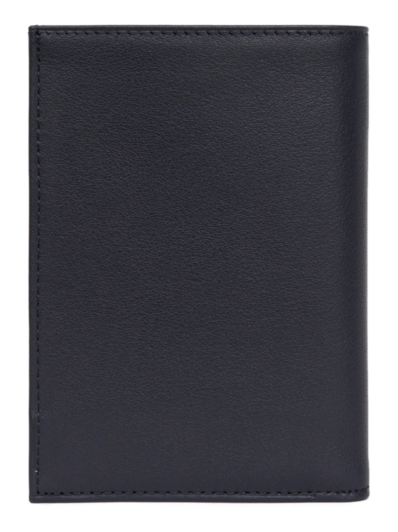 Cartera europea - 2 pliegues - cuero soft hexagona Azul marino - Kiabi