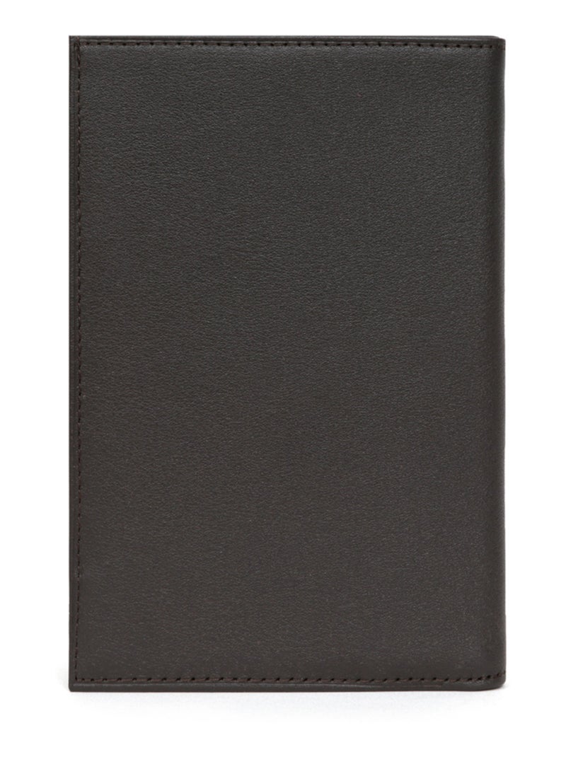 Cartera europea - 2 pliegues - cuero soft hexagona Marrón - Kiabi