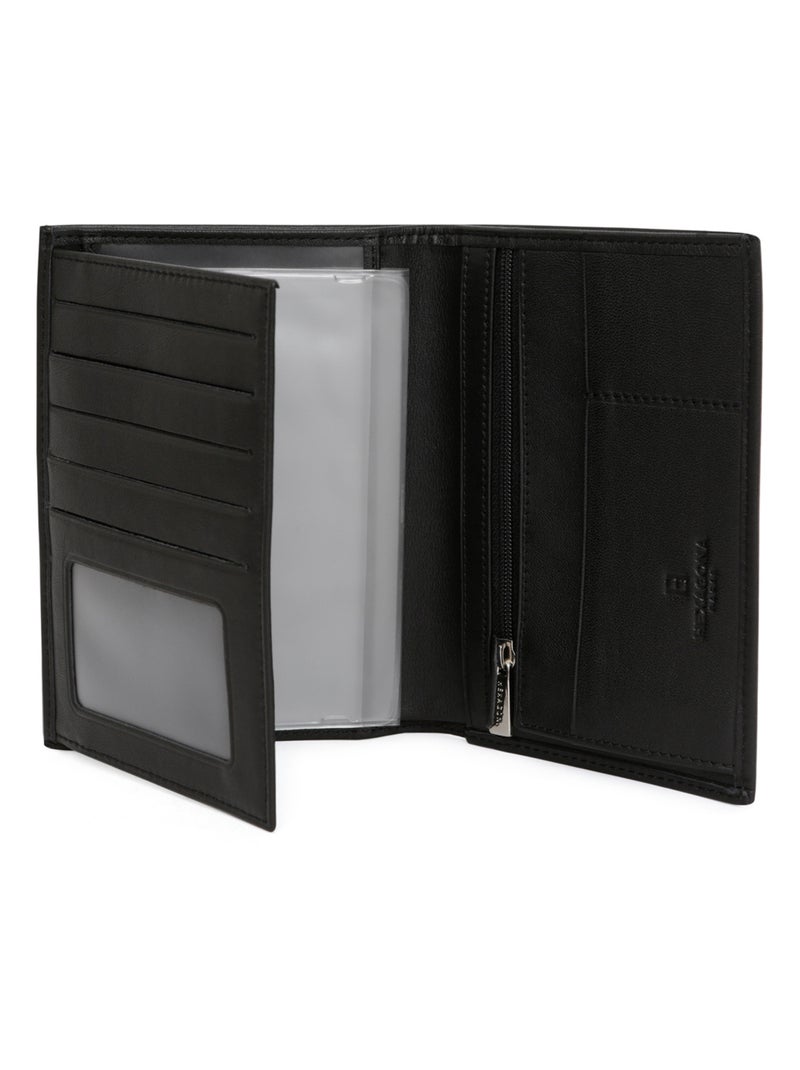 Cartera europea - 2 pliegues - cuero soft hexagona Negro - Kiabi