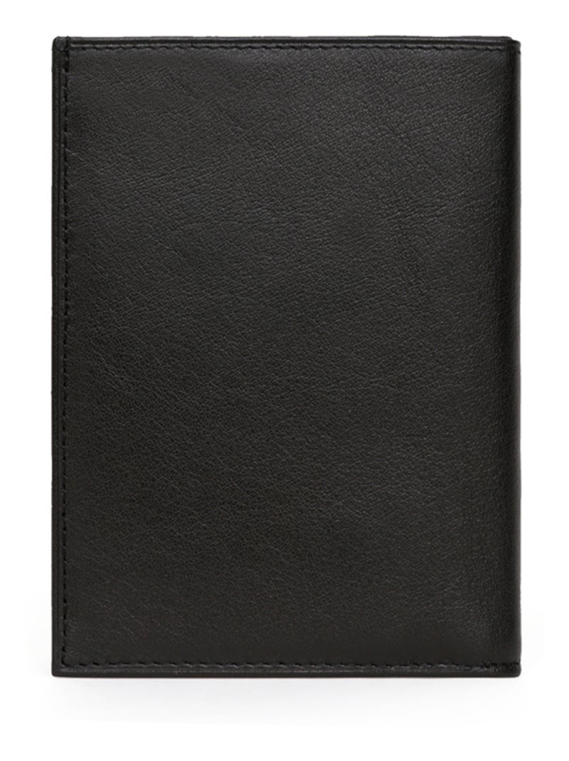 Cartera europea - 2 pliegues - cuero soft hexagona Negro - Kiabi