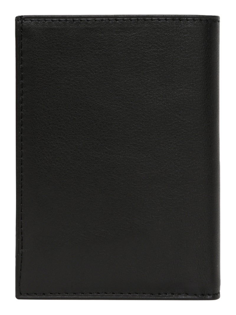 Cartera europea - 2 pliegues - cuero soft hexagona Negro - Kiabi