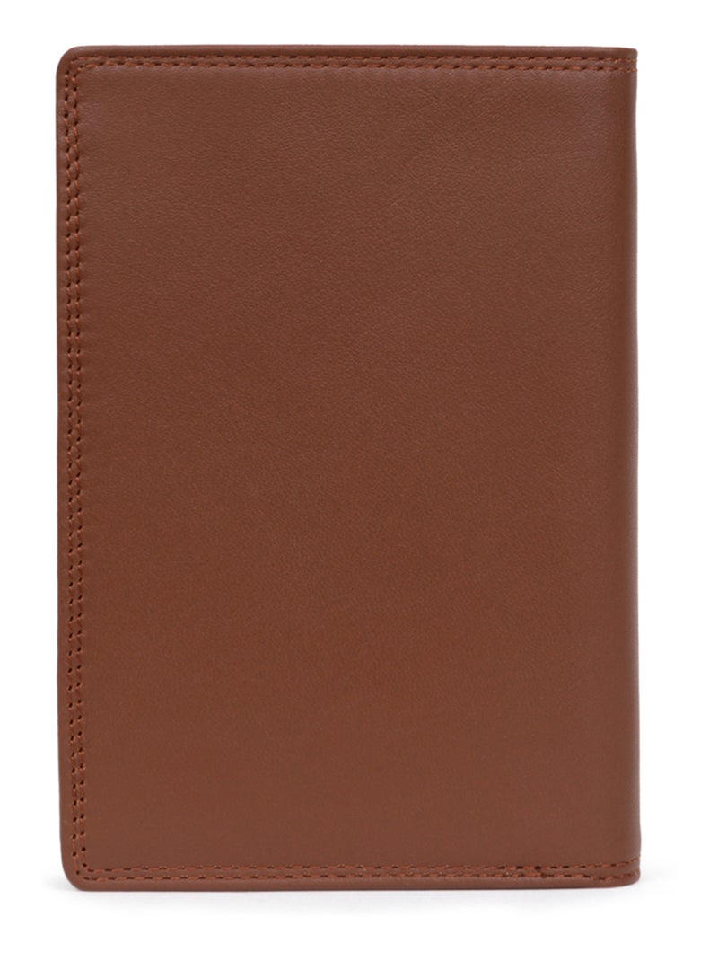 Cartera europea - 2 pliegues - detener rfid - cuero sensation hexagona Cognac - Kiabi