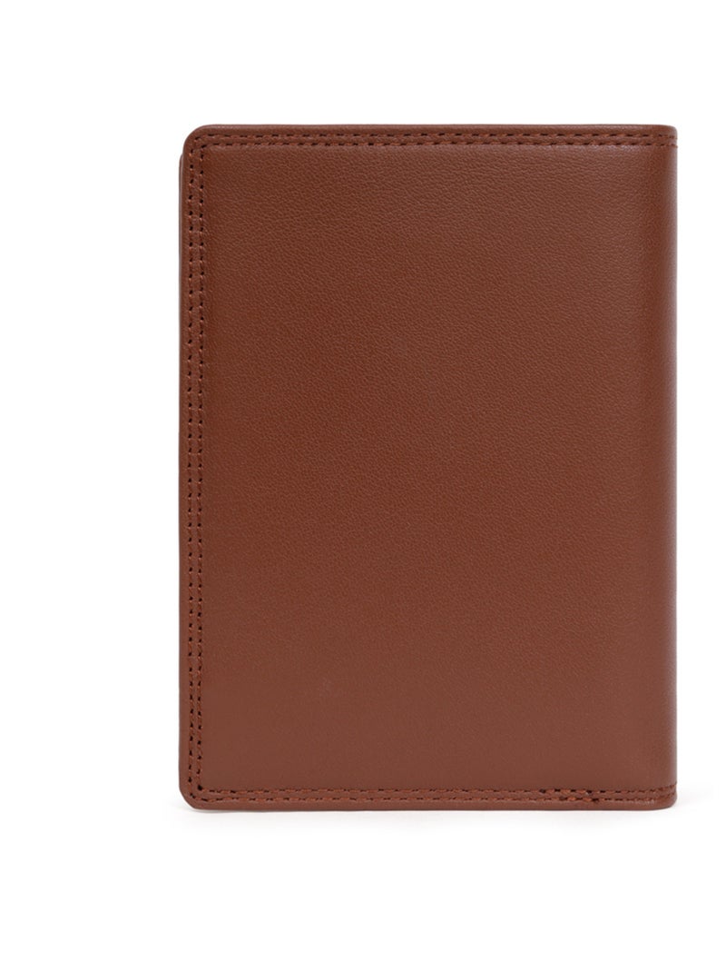 Cartera europea - 2 pliegues - detener rfid - cuero sensation hexagona Cognac - Kiabi