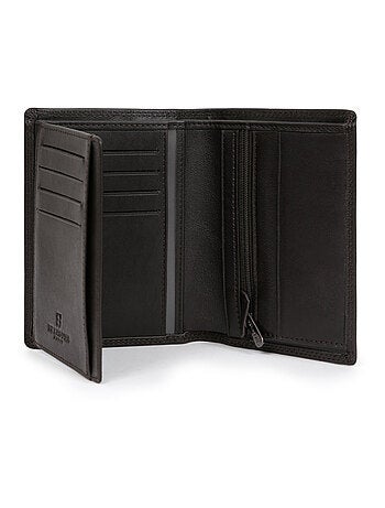 Cartera europea - 2 pliegues - detener rfid - cuero sensation hexagona