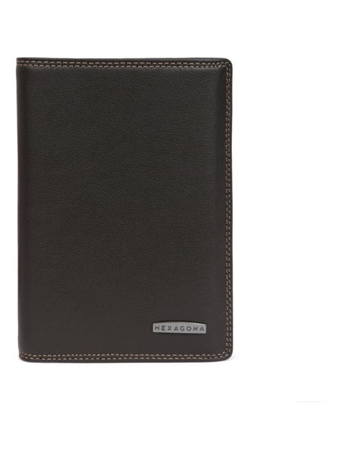 Cartera europea - 2 pliegues - detener rfid - cuero sensation hexagona - Kiabi