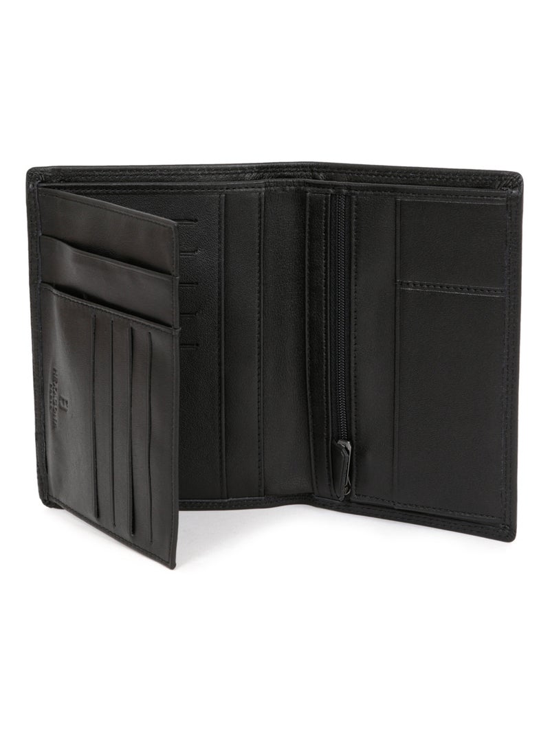 Cartera europea - 2 pliegues - detener rfid - cuero sensation hexagona Negro - Kiabi