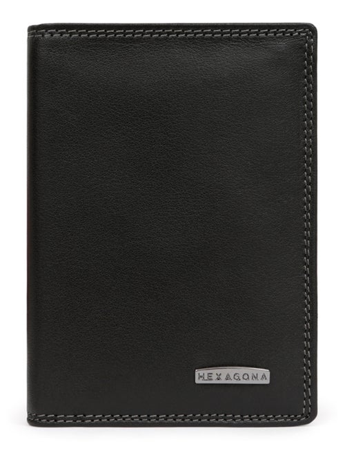 Cartera europea - 2 pliegues - detener rfid - cuero sensation hexagona - Kiabi