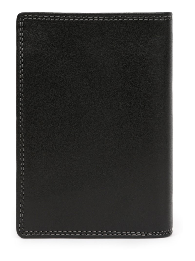 Cartera europea - 2 pliegues - detener rfid - cuero sensation hexagona Negro - Kiabi