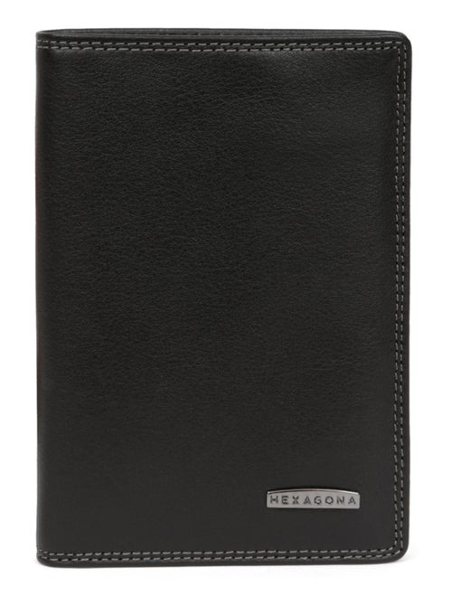 Cartera europea - 2 pliegues - detener rfid - cuero sensation hexagona - Kiabi