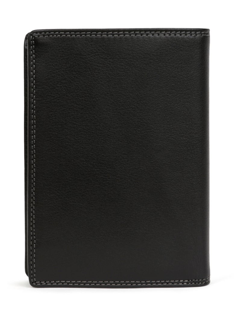 Cartera europea - 2 pliegues - detener rfid - cuero sensation hexagona Negro - Kiabi