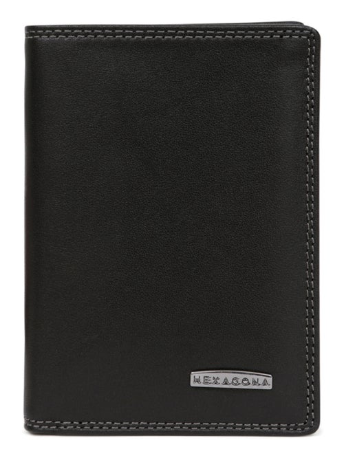 Cartera europea - 2 pliegues - detener rfid - cuero sensation hexagona - Kiabi