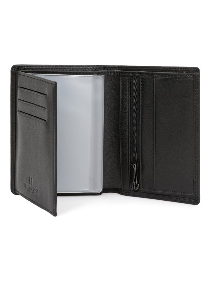 Cartera europea - 2 pliegues - detener rfid - cuero sensation hexagona Negro - Kiabi
