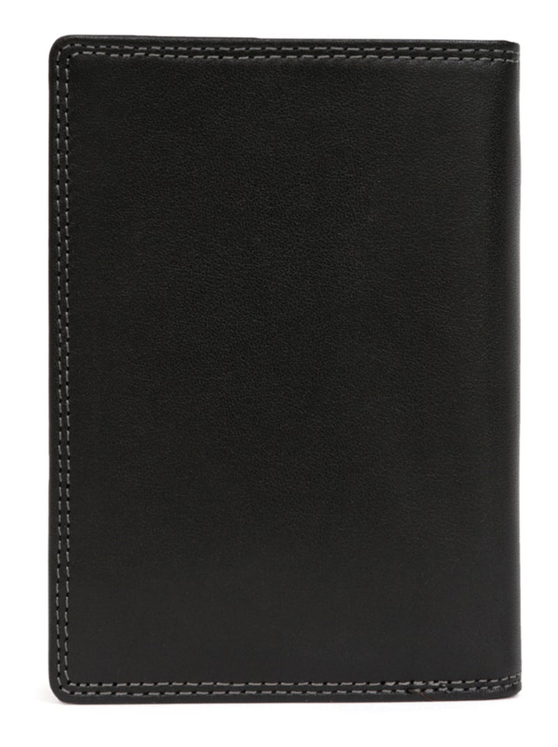 Cartera europea - 2 pliegues - detener rfid - cuero sensation hexagona Negro - Kiabi