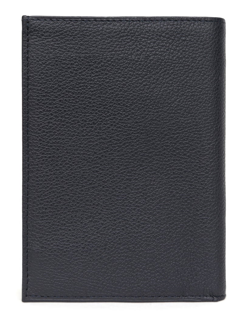 Cartera europea - 3 pliegues - cuero confort hexagona Azul marino - Kiabi