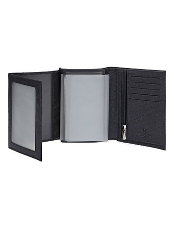Cartera europea - 3 pliegues - cuero confort hexagona