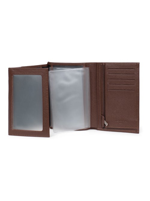 Cartera europea - 3 pliegues - cuero confort hexagona - Kiabi