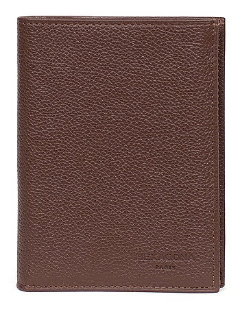 Cartera europea - 3 pliegues - cuero confort hexagona