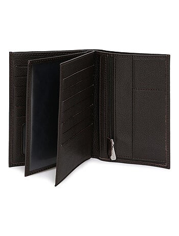 Cartera europea - 3 pliegues - cuero confort hexagona