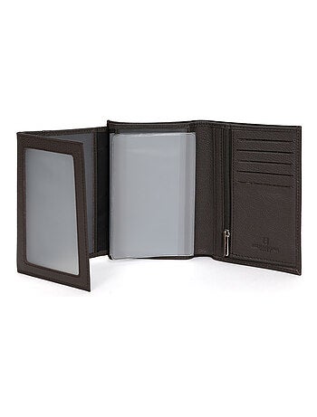 Cartera europea - 3 pliegues - cuero confort hexagona