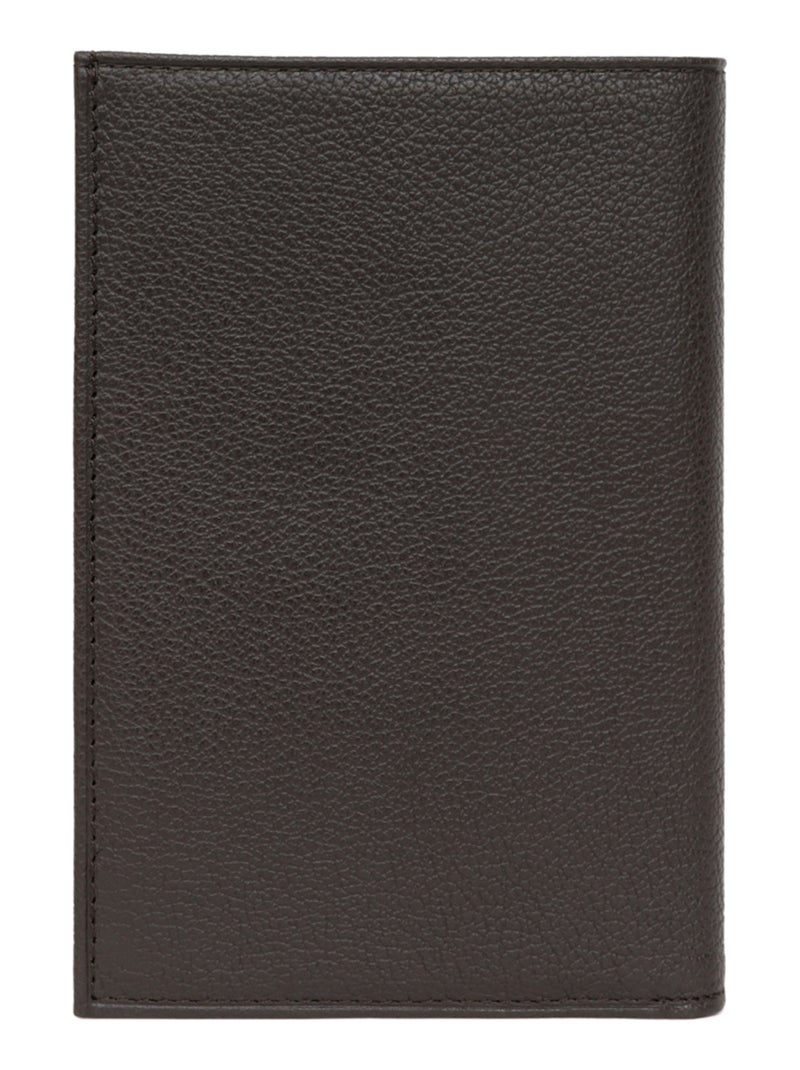 Cartera europea - 3 pliegues - cuero confort hexagona Marrón oscuro - Kiabi