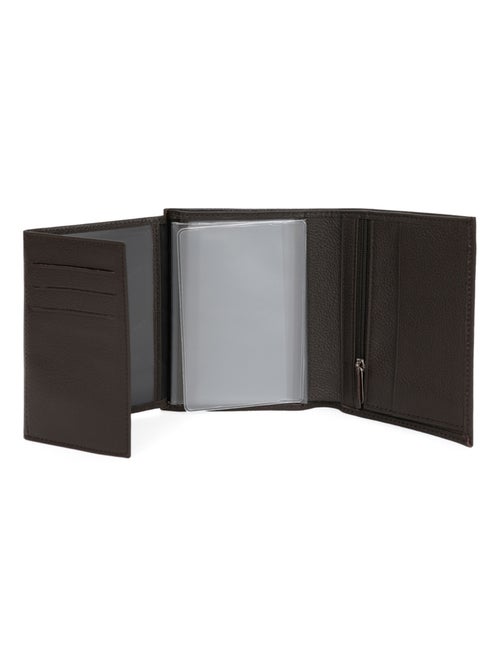 Cartera europea - 3 pliegues - cuero confort hexagona - Kiabi