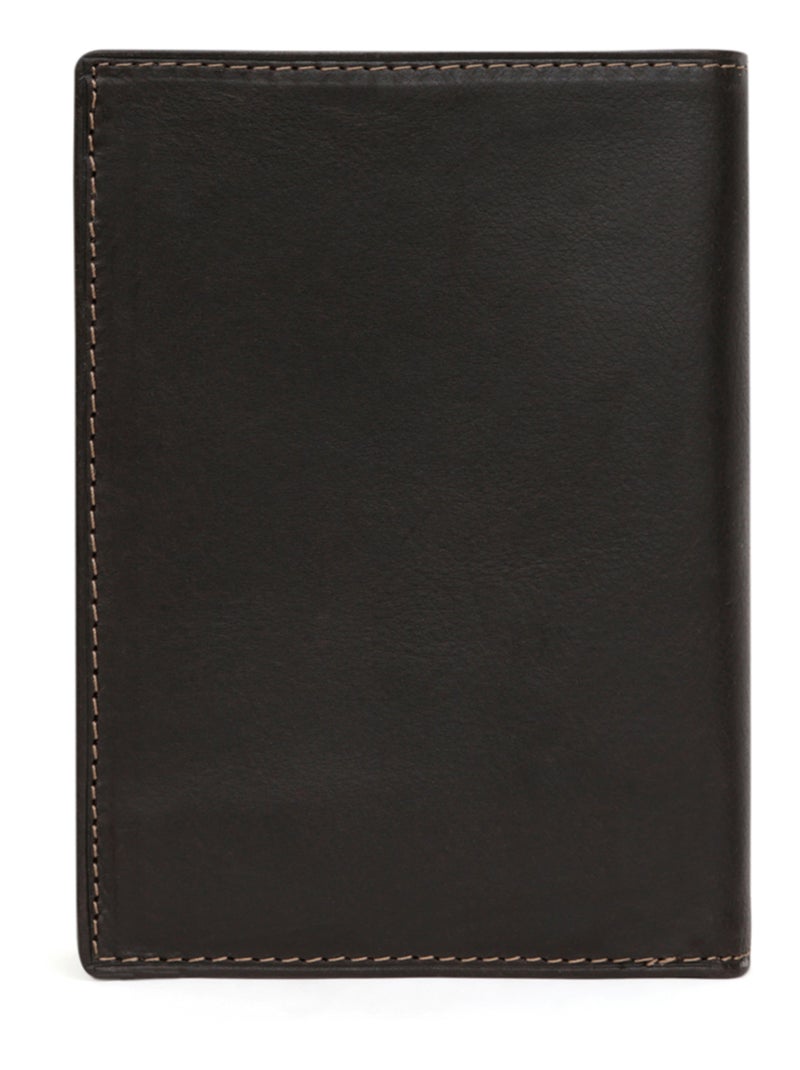 Cartera europea - 3 pliegues - cuero félin hexagona Marrón - Kiabi