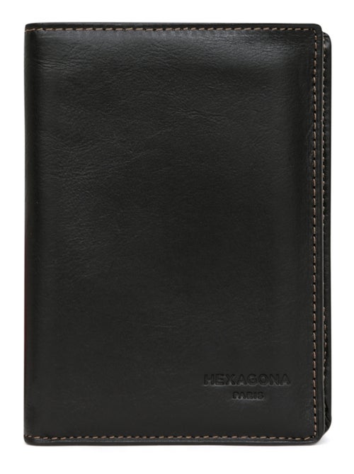 Cartera europea - 3 pliegues - cuero félin hexagona - Kiabi
