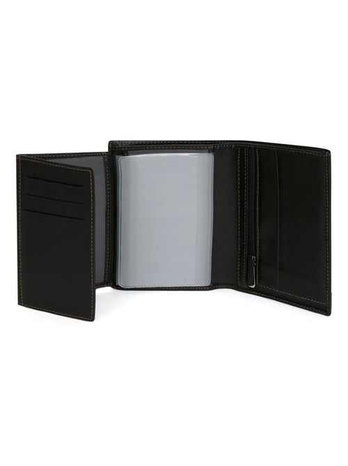 Cartera europea - 3 pliegues - cuero félin hexagona - Kiabi