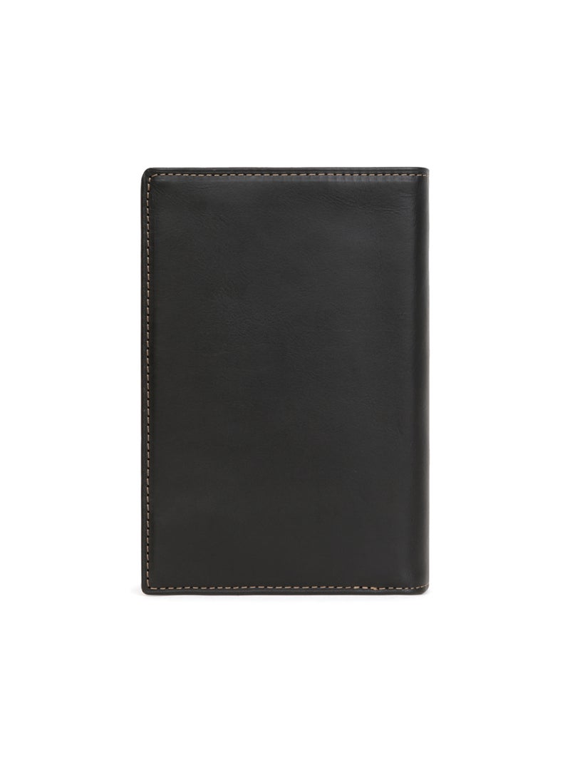 Cartera europea - 3 pliegues - cuero félin hexagona Negro - Kiabi