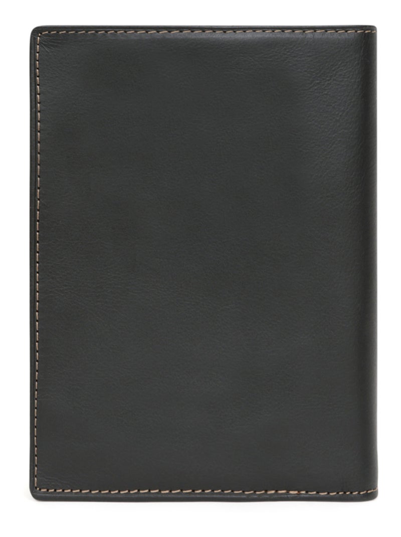 Cartera europea - 3 pliegues - Cuero FÉLIN Negro - Kiabi