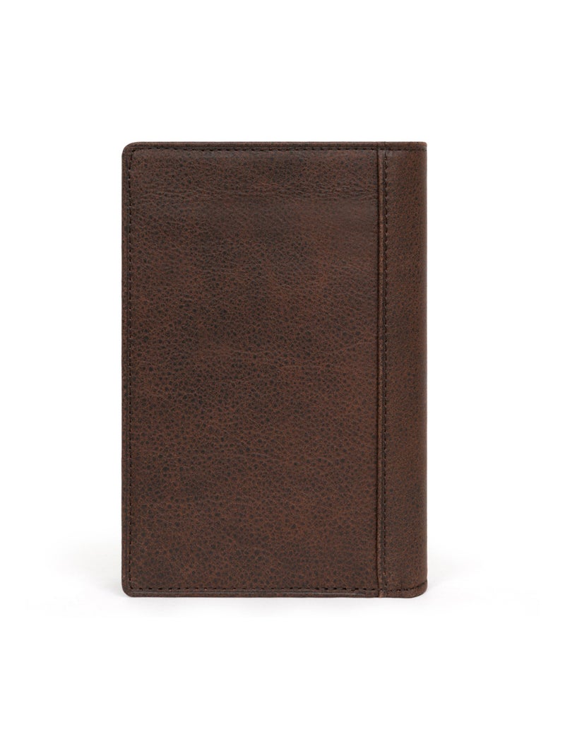 Cartera europea - 3 pliegues - cuero instinct hexagona Marrón - Kiabi