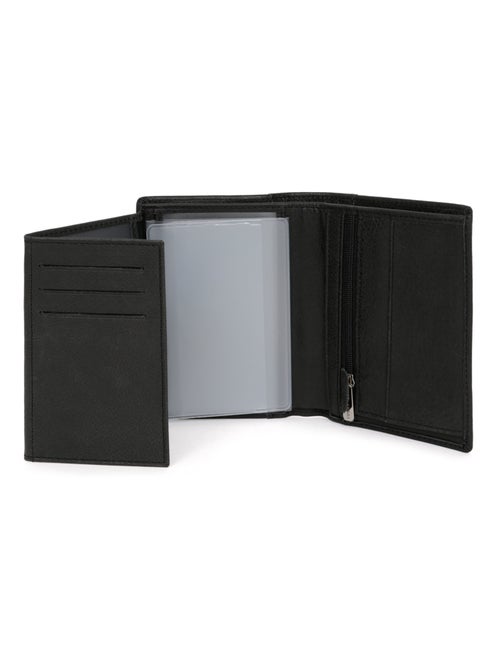 Cartera europea - 3 pliegues - cuero instinct hexagona - Kiabi