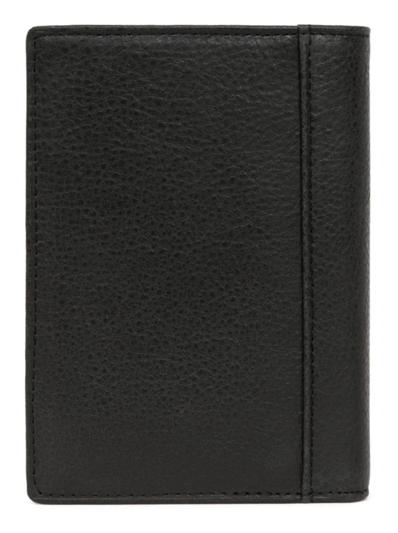 Cartera europea - 3 pliegues - cuero instinct hexagona Negro - Kiabi