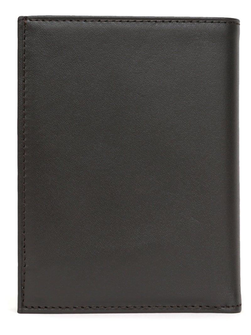 Cartera europea - 3 pliegues - cuero soft hexagona Marrón - Kiabi