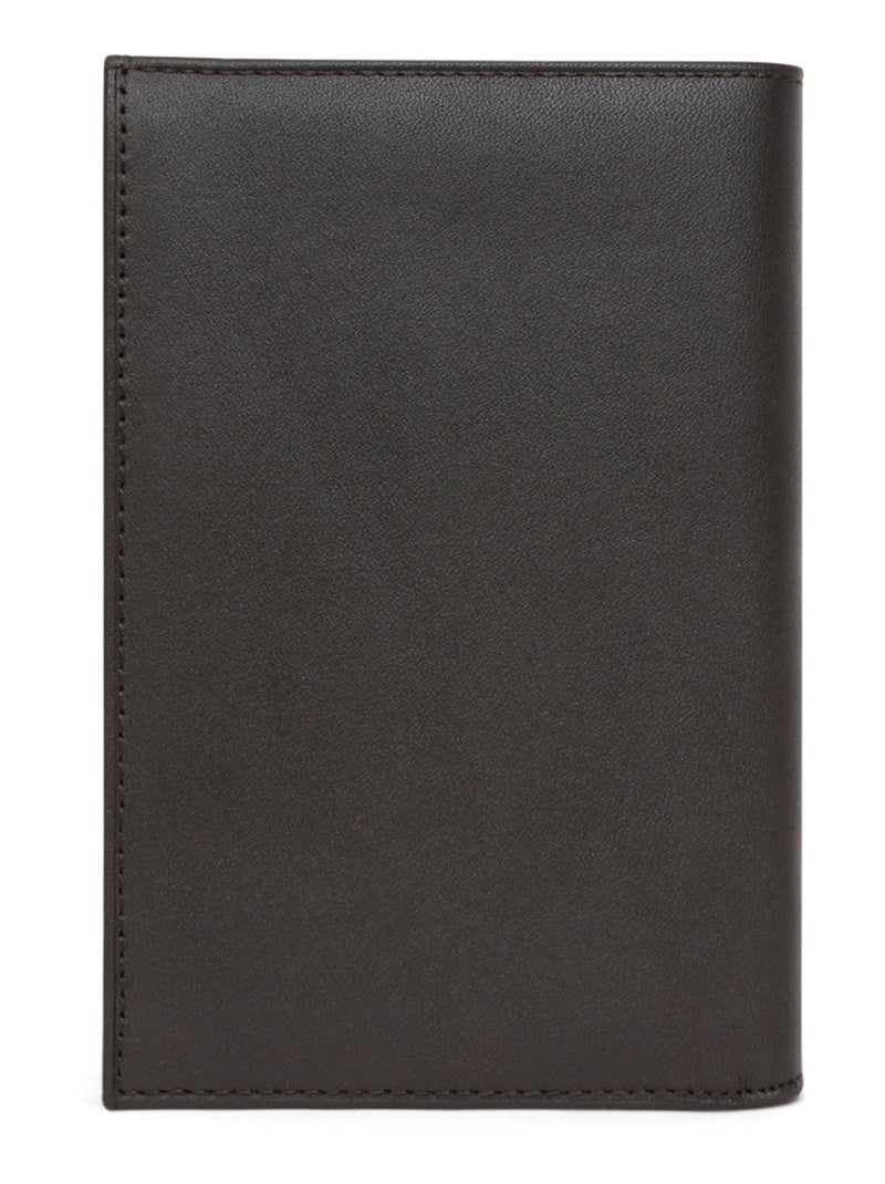Cartera europea - 3 pliegues - cuero soft hexagona Marrón - Kiabi