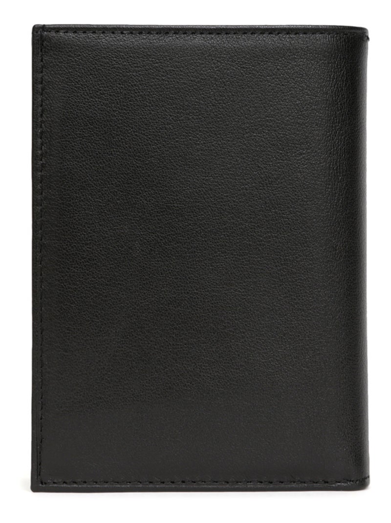 Cartera europea - 3 pliegues - cuero soft hexagona Negro - Kiabi