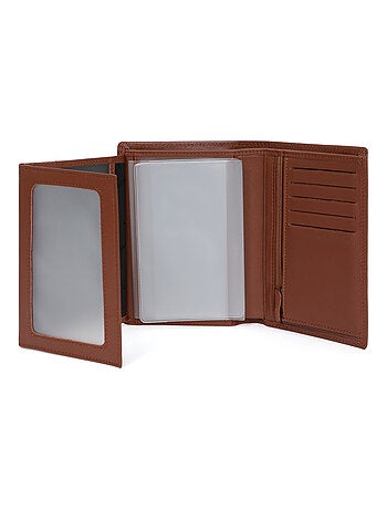 Cartera europea - 3 pliegues - Detener RFID - Cuero SENSATION