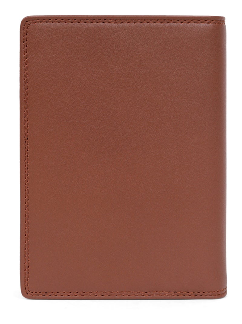 Cartera europea - 3 pliegues - detener rfid - cuero sensation hexagona Cognac - Kiabi