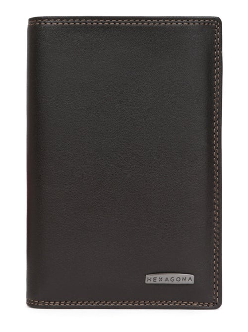 Cartera europea - 3 pliegues - detener rfid - cuero sensation hexagona - Kiabi