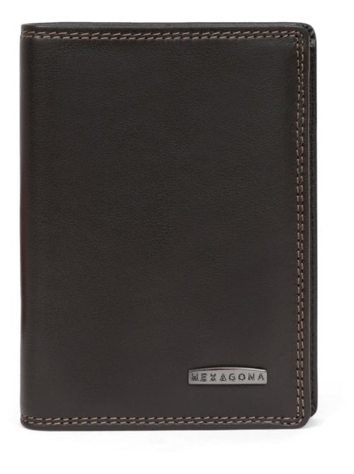 Cartera europea - 3 pliegues - detener rfid - cuero sensation hexagona - Kiabi
