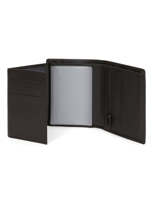 Cartera europea - 3 pliegues - detener rfid - cuero sensation hexagona - Kiabi