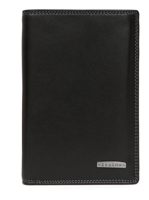 Cartera europea - 3 pliegues - detener rfid - cuero sensation hexagona - Kiabi