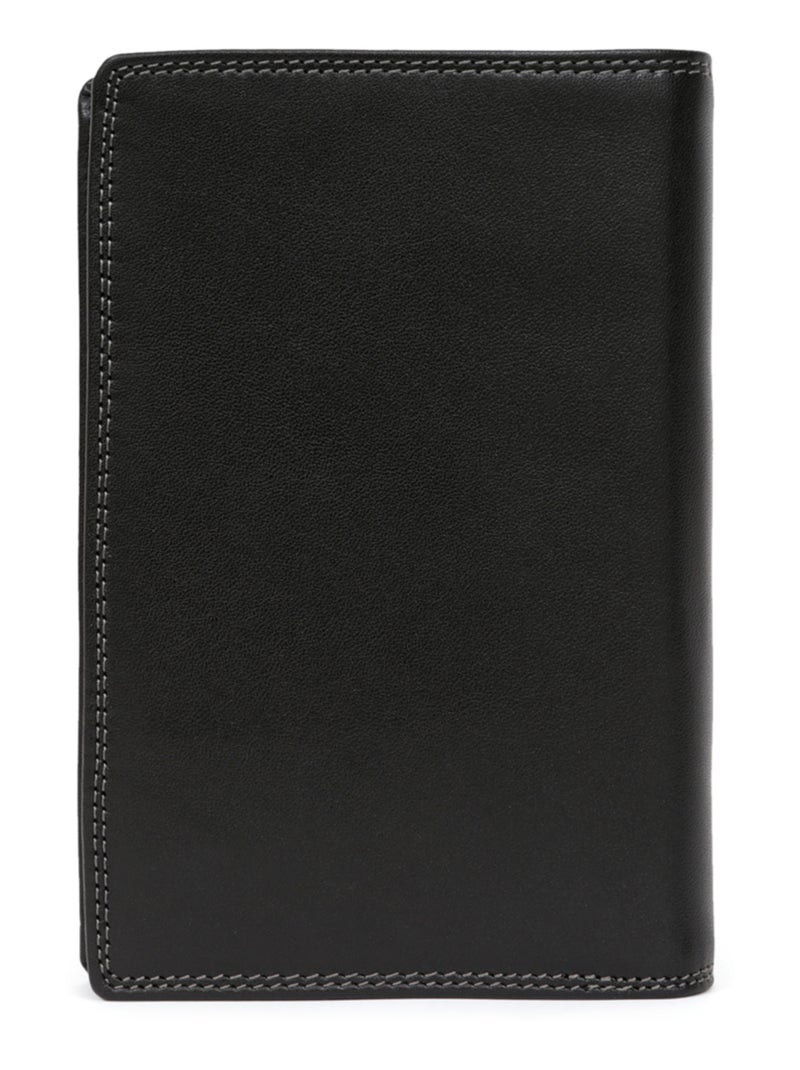Cartera europea - 3 pliegues - detener rfid - cuero sensation hexagona Negro - Kiabi