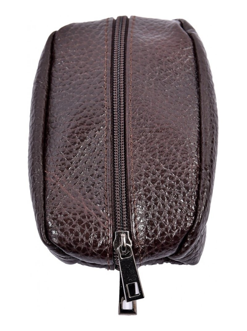Cartera Grano de Café - Cuero Vacuno Marrón - Kiabi