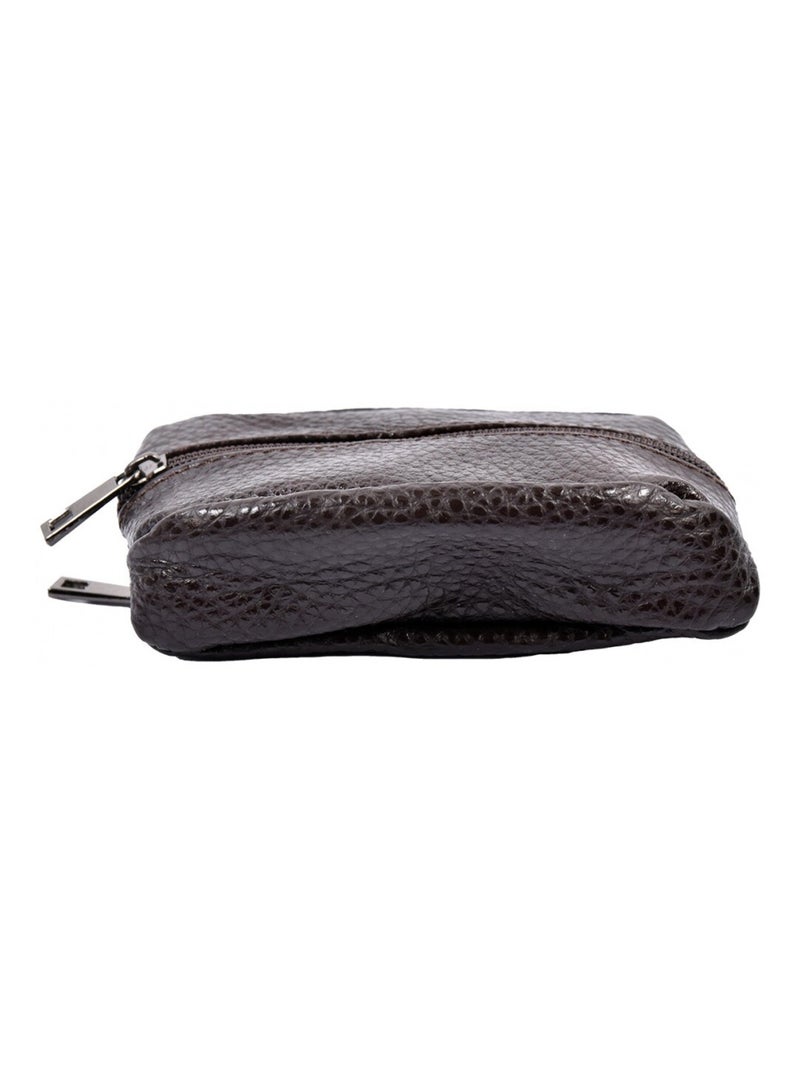 Cartera Grano de Café - Cuero Vacuno Marrón - Kiabi
