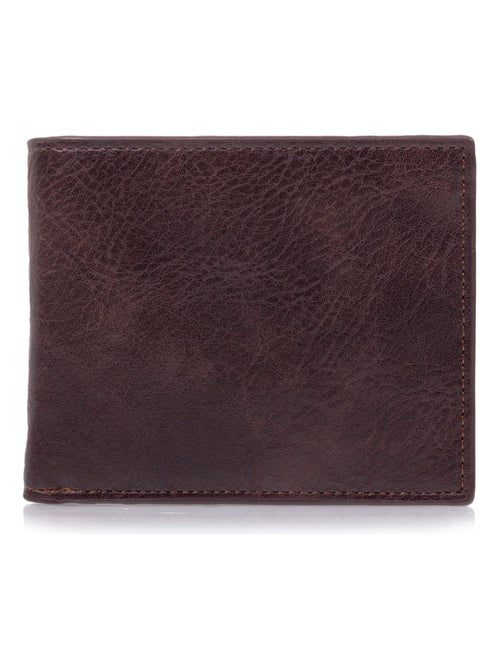 Cartera hombre con bolsillo a presión marrónSMARTTRUNCPROTECCIÓN RFID  Isotoner - Kiabi