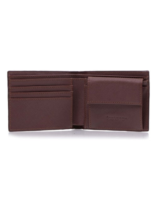 Cartera hombre con bolsillo a presión marrónSMARTTRUNCPROTECCIÓN RFID  Isotoner - Kiabi