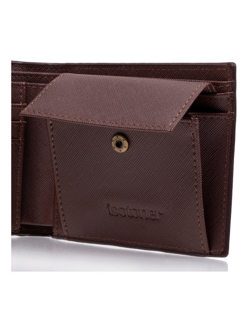 Cartera hombre con bolsillo a presión marrónSMARTTRUNCPROTECCIÓN RFID  Isotoner - Kiabi